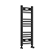 Diamond Curved Heated Towel Rail - W300 x H800mm - Matt Black