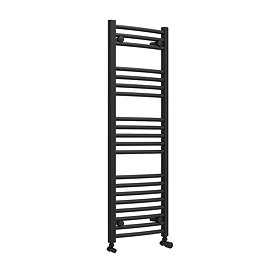 Diamond Curved Heated Towel Rail - W400 x H1200mm - Matt Black