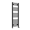 Diamond Curved Heated Towel Rail - W400 x H1200mm - Matt Black