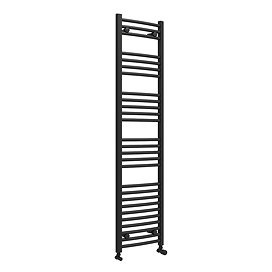 Diamond Curved Heated Towel Rail - W400 x H1600mm - Matt Black