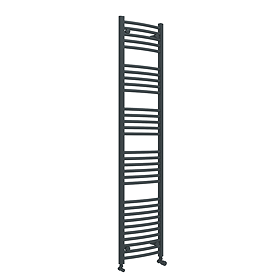 Diamond Curved Heated Towel Rail - W400 x H1800mm - Anthracite