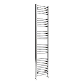 Diamond Curved Heated Towel Rail - W400 x H1800mm - Chrome