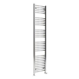 Diamond Curved Heated Towel Rail - W400 x H1800mm - Chrome