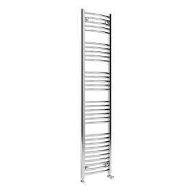 Diamond Curved Heated Towel Rail - W400 x H1800mm - Chrome