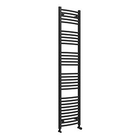 Diamond Curved Heated Towel Rail - W400 x H1800mm - Matt Black