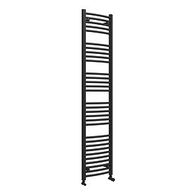 Diamond Curved Heated Towel Rail - W400 x H1800mm - Matt Black