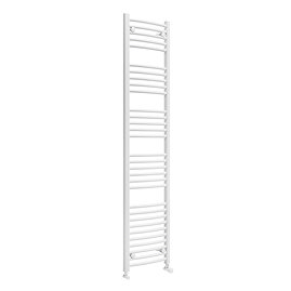 Diamond Curved Heated Towel Rail - W400 x H1800mm - White