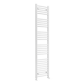 Diamond Curved Heated Towel Rail - W400 x H1800mm - White