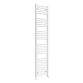 Diamond Curved Heated Towel Rail - W400 x H1800mm - White