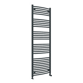 Diamond Curved Heated Towel Rail - W600 x H1800mm - Anthracite