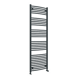 Diamond Curved Heated Towel Rail - W600 x H1800mm - Anthracite