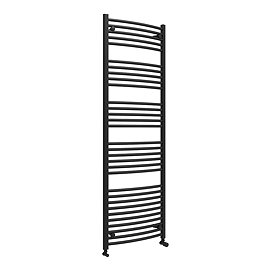 Diamond Curved Heated Towel Rail - W600 x H1800mm - Matt Black