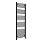 Diamond Curved Heated Towel Rail - W600 x H1800mm - Matt Black
