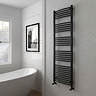 Toreno Heated Towel Rail – Matt Black – 600 x 1800mm – Curved Bars