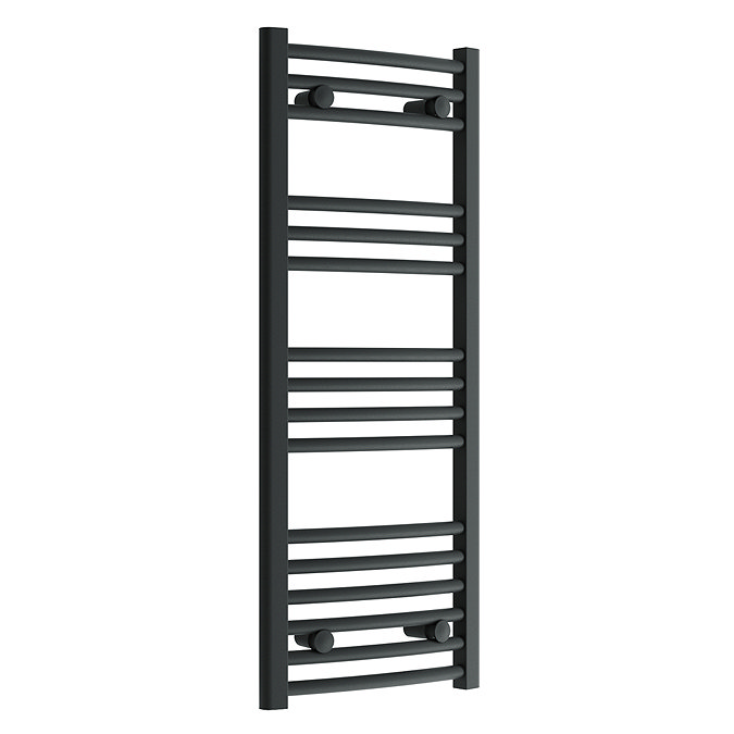 Diamond Curved Heated Towel Rail - W400 x H1000mm - Anthracite Large Image