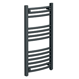 Toreno Heated Towel Rail – Anthracite – 400 x 800mm – Curved Bars