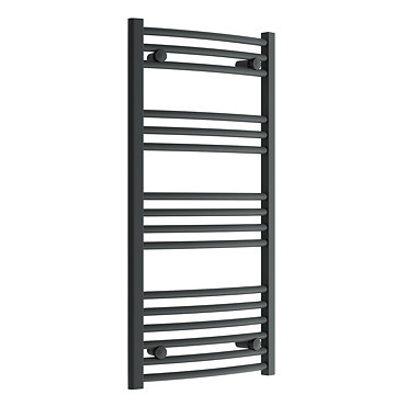 Diamond Curved Heated Towel Rail - W500 x H1000mm - Anthracite  Profile Large Image