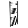 Diamond Curved Heated Towel Rail - W500 x H1200mm - Anthracite Profile Large Image