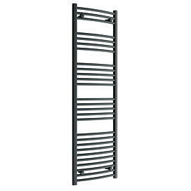 Diamond Curved Heated Towel Rail - W500 x H1600mm - Anthracite Large Image
