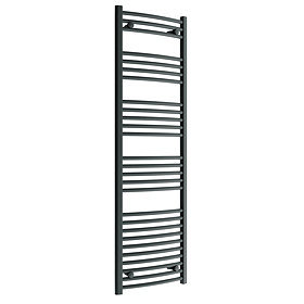 Diamond Curved Heated Towel Rail - W500 x H1600mm - Anthracite Large Image