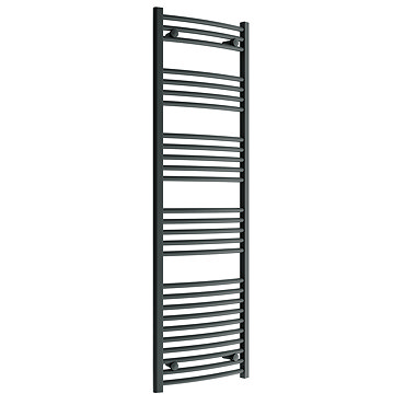 Diamond Curved Heated Towel Rail - W500 x H1600mm - Anthracite  Profile Large Image