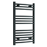 Diamond Curved Heated Towel Rail - W500 x H800mm - Anthracite Large Image