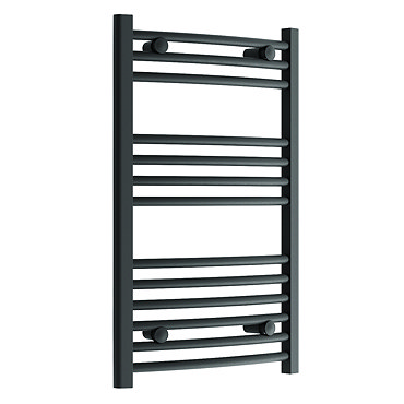 Diamond Curved Heated Towel Rail - W500 x H800mm - Anthracite  Profile Large Image