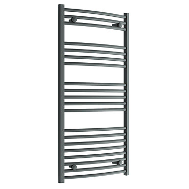 Diamond Curved Heated Towel Rail - W600 x H1200mm - Anthracite  Profile Large Image