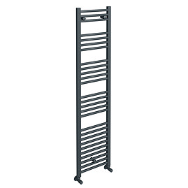 Diamond Heated Towel Rail - 400mm x 1600mm - Anthracite - Straight