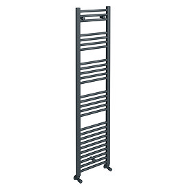 Diamond Heated Towel Rail - 400mm x 1600mm - Anthracite - Straight