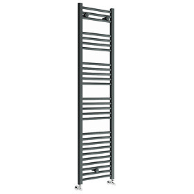 Diamond Heated Towel Rail - 400mm x 1600mm - Anthracite - Straight Large Image