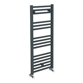 Diamond Heated Towel Rail - W400 x H1000mm - Anthracite - Straight