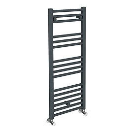 Diamond Heated Towel Rail - W400 x H1000mm - Anthracite - Straight