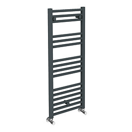 Diamond Heated Towel Rail - W400 x H1000mm - Anthracite - Straight