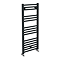 Diamond Heated Towel Rail - W400 x H1000mm - Matt Black - Straight