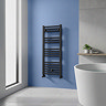 Toreno Heated Towel Rail - Matt Black - 400 x 1000mm - Straight Bars