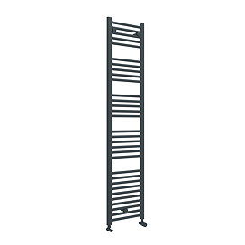 Diamond Heated Towel Rail - W400 x H1800mm - Anthracite - Straight