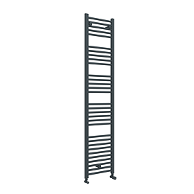 Diamond Heated Towel Rail - W400 x H1800mm - Anthracite - Straight