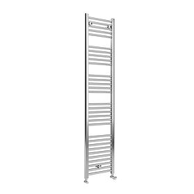 Diamond Heated Towel Rail - W400 x H1800mm - Chrome - Straight