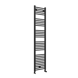 Diamond Heated Towel Rail - W400 x H1800mm - Matt Black - Straight