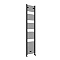 Diamond Heated Towel Rail - W400 x H1800mm - Matt Black - Straight