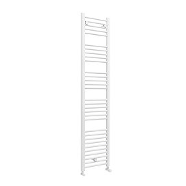 Diamond Heated Towel Rail - W400 x H1800mm - White - Straight