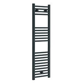 Diamond Heated Towel Rail - W300 x H1200mm - Anthracite - Straight Large Image