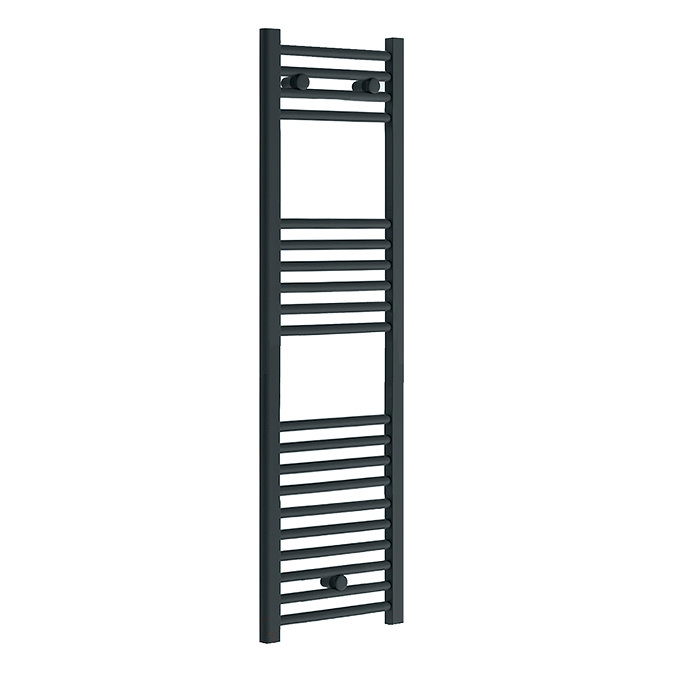 Diamond Heated Towel Rail - W300 x H1200mm - Anthracite - Straight Large Image