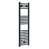 Diamond Heated Towel Rail - W300 x H1200mm - Anthracite - Straight Large Image