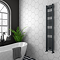Diamond Heated Towel Rail - W300 x H1600mm - Anthracite - Straight