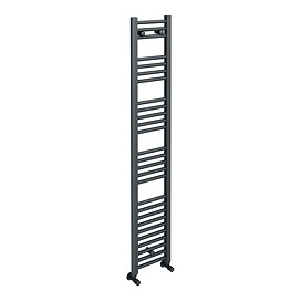 Diamond Heated Towel Rail - W300 x H1600mm - Anthracite - Straight
