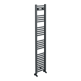 Diamond Heated Towel Rail - W300 x H1600mm - Anthracite - Straight