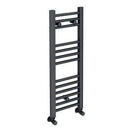 Diamond Heated Towel Rail - W300 x H800mm - Anthracite - Straight