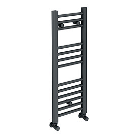 Diamond Heated Towel Rail - W300 x H800mm - Anthracite - Straight